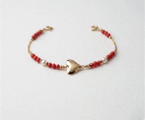 Pulsera Corazón Dorado Infinito