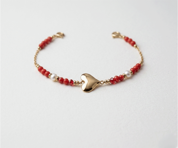 Pulsera Corazón Dorado Infinito